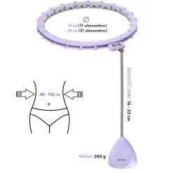ZESTAW HULA HOP MAGNETYCZNY VIOLET HHM14 Z LICZNIKIEM HMS + PAS WYSZCZUPLAJĄCY BR163 BLACK