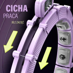 ZESTAW HULA HOP MAGNETYCZNY VIOLET HHM14 Z LICZNIKIEM HMS + PAS WYSZCZUPLAJĄCY BR163 BLACK