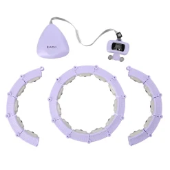 ZESTAW HULA HOP MAGNETYCZNY VIOLET HHM14 Z LICZNIKIEM HMS + PAS BR163 BLACK PLUS SIZE
