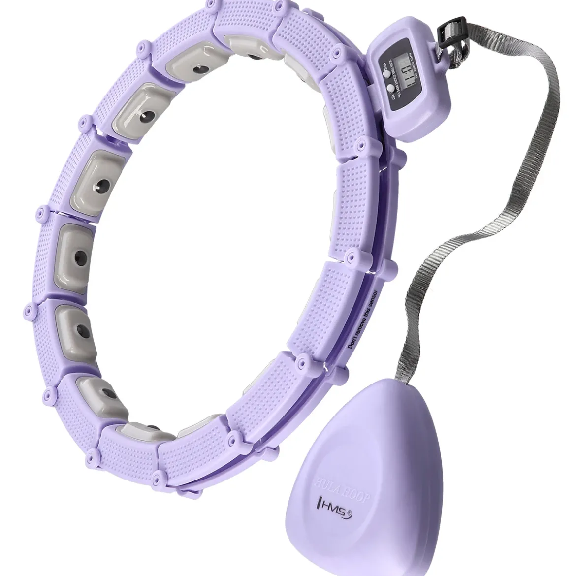 ZESTAW HULA HOP MAGNETYCZNY VIOLET HHM14 Z LICZNIKIEM HMS + PAS BR163 BLACK PLUS SIZE