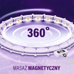 ZESTAW HULA HOP MAGNETYCZNY VIOLET HHM14 Z LICZNIKIEM HMS + PAS BR163 BLACK PLUS SIZE