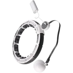 ZESTAW HULA HOP MAGNETYCZNY WHITE HHM16 Z LICZNIKIEM HMS + PAS WYSZCZUPLAJĄCY BR163 BLACK