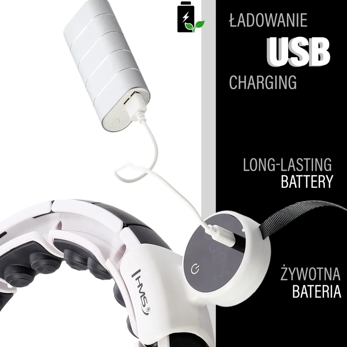 ZESTAW HULA HOP MAGNETYCZNY WHITE HHM16 Z LICZNIKIEM HMS + PAS WYSZCZUPLAJĄCY BR163 BLACK