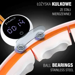 ZESTAW HULA HOP MAGNETYCZNY WHITE/ORANGE HHM21 Z LICZNIKIEM HMS + PAS WYSZCZUPLAJĄCY BR1313