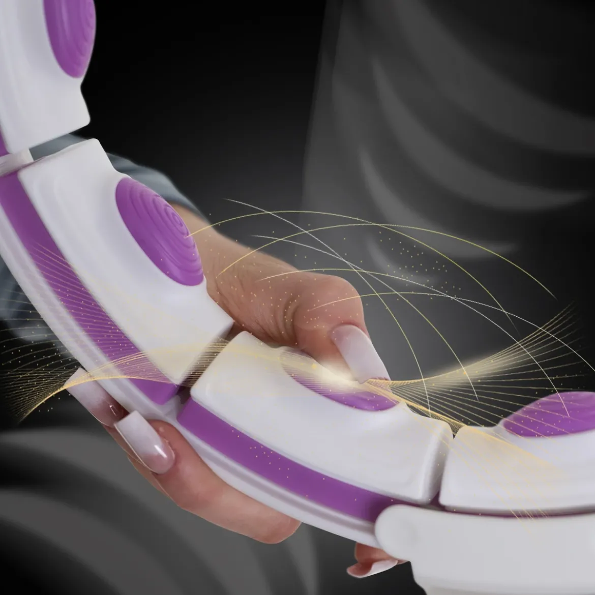ZESTAW HULA HOP MAGNETYCZNY WHITE/VIOLET HHM17 Z LICZNIKIEM HMS + PAS WYSZCZUPLAJĄCY BR163 BLACK